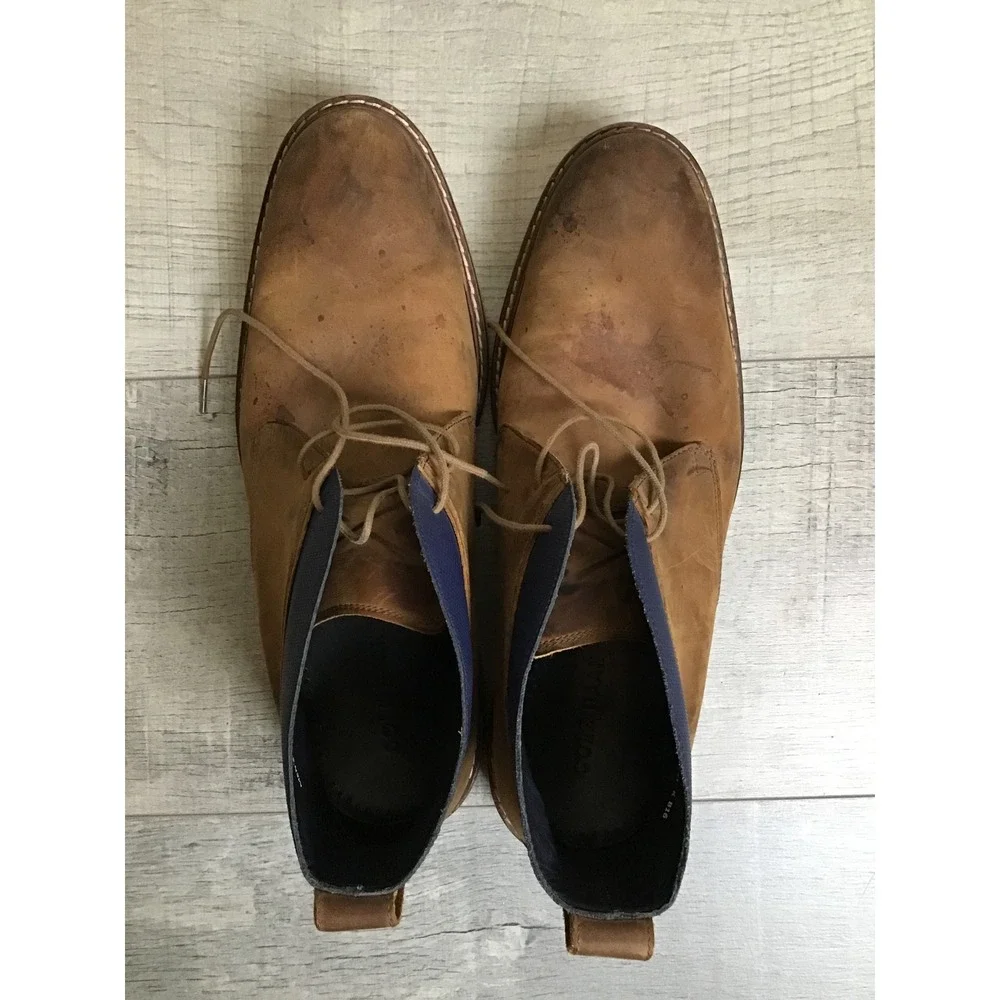 Cole Haan Men's Brown Blue Leather Colton Chukka Boots Size 10M